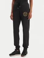 Spodnie sportowe damskie - Versace Jeans Couture Spodnie dresowe 80HAAT02 CF01T Czarny Regular Fit - miniaturka - grafika 1