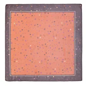 Apaszki i szaliki męskie - Wzorzysta damska apaszka z jedwabiu brązowo - pomarańczowa - miniaturka - grafika 1