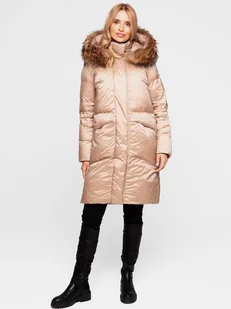 PIKOWANA PUCHOWA KURTKA DAMSKA Z NATURALNYM FUTREM JENOTA - Kurtki damskie - miniaturka - grafika 1