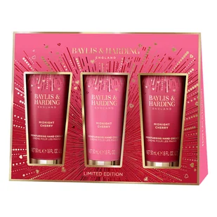 Baylis&Harding Midnight Cherry Luxury Hand Treats Gift Set (3x krem do rąk 50ml) - Zestawy kosmetyków damskich - miniaturka - grafika 1