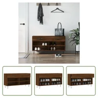 Szafki na buty - The Living Store Ławka na buty brązowy dąb 102x35x55 cm Materiał drewnopochodny - miniaturka - grafika 1