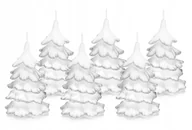 Świece - 6x świeczki świąteczne choinka 15cm końców srebrna - miniaturka - grafika 1
