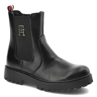Czarne Botki Tommy Hilfiger Modne Buty Damskie - Botki damskie - miniaturka - grafika 1