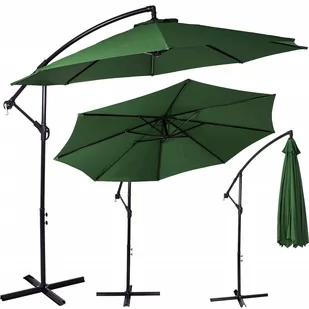 Springos Parasol ogrodowy 300 cm składany na balkon duży zielony GU0028 - Parasole ogrodowe - miniaturka - grafika 1