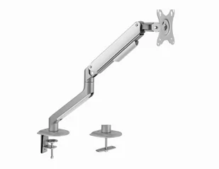 Srebrny uchwyt biurkowy na monitor, wbudowana sprężyna mechaniczna, HDWR SolidHand-DS01 - Uchwyty do monitorów - miniaturka - grafika 1