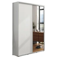 Szafy - Szafa Przesuwna 125 z Lustrem A20 Skąpski Meble Biały, Biały, 245 cm - miniaturka - grafika 1