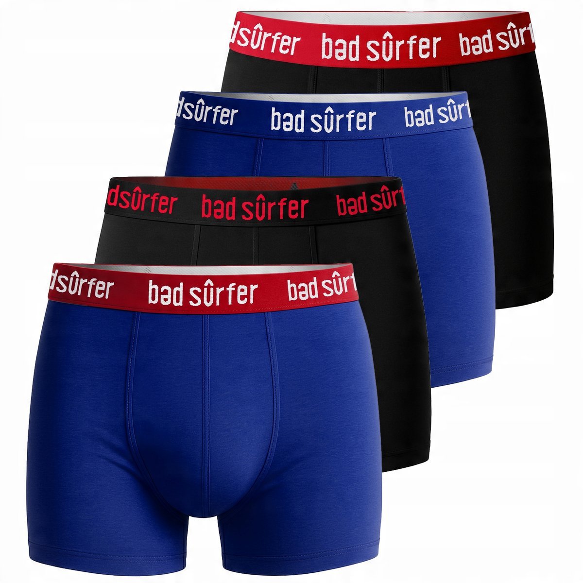 BAD SURFER Bokserki Męskie Bawełniane Mix Logo 4pak Rozmiar M
