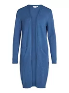 Swetry damskie - Vila Women's VIRIL Long L/S Knit kardigan-NOOS kurtka dzianinowa, federal Blue/szczegóły: ciemny melanż, XL, Niebieski pióro/szczegóły: ciemny melanż, XL - miniaturka - grafika 1