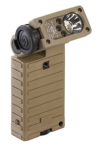 Streamlight 14024 Sidewinder 55-lumenowa latarka lotnicza biała LED z uchwytem MOLLE i bateriami, Coyote