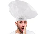 Dodatki do strojów karnawałowych - Czapka Kucharz Master Chef XL biała - 1 szt. - miniaturka - grafika 1
