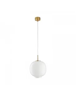 Lampa Wisząca Lampa Szklana Palla Biała 35 cm - Lampy sufitowe - miniaturka - grafika 1