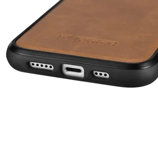 iCarer Leather Oil Wax etui pokryte naturalną skórą do iPhone 14 Pro Max (kompatybilne z MagSafe) brązowy (WMI14220720-TN) - Etui i futerały do telefonów - miniaturka - grafika 3