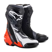 Buty motocyklowe - Buty Motocyklowe Alpinestars Supertech R Czarny/Fluorescencyjny Czerwony/Złamany Biały/Szary39 - miniaturka - grafika 1