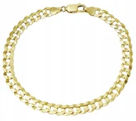 Bransolety męskie - Bransoletka Złota Pancerka Męska 6,00 mm Pełna Diamentowana pr 585 Grawer - miniaturka - grafika 1