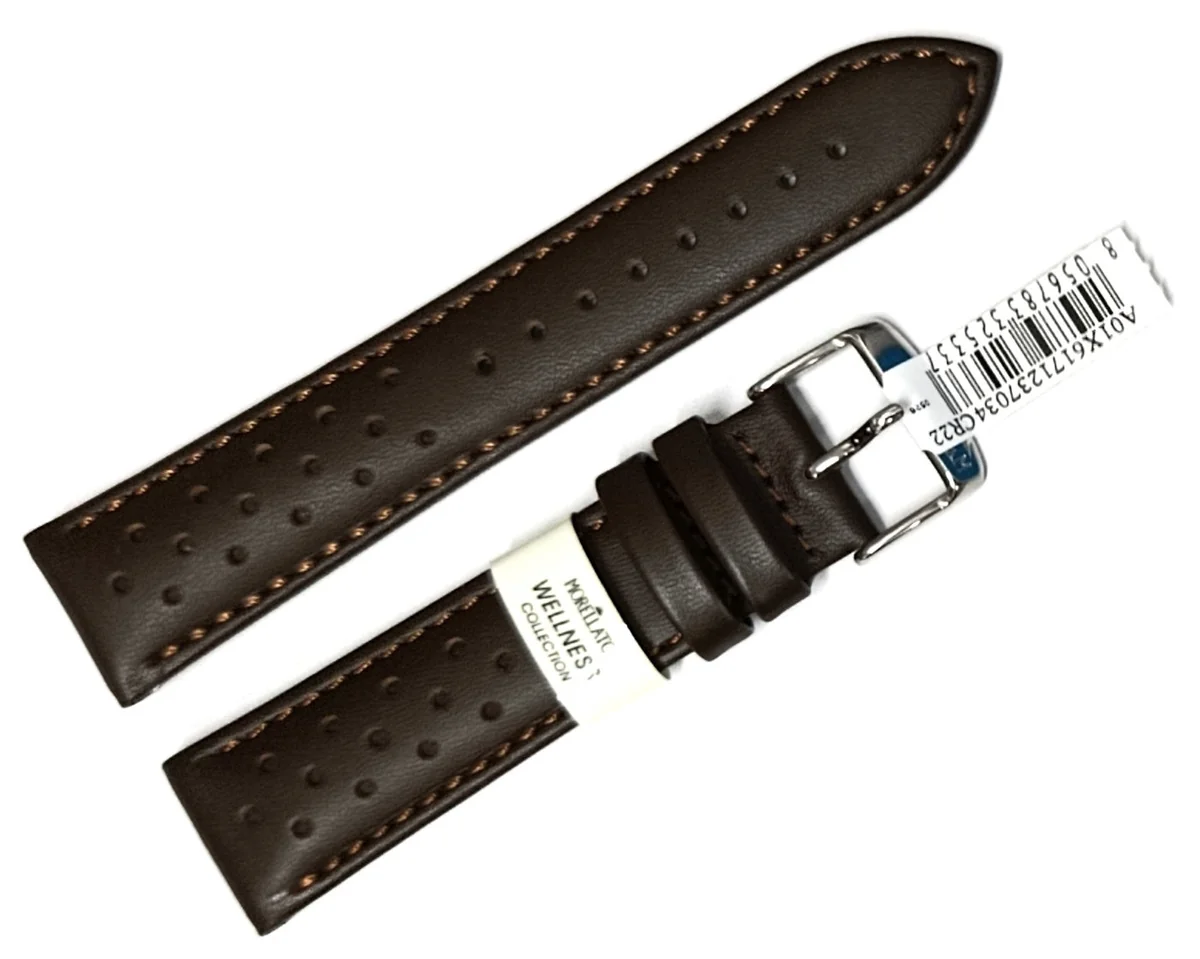 Skórzany pasek do zegarka 22 mm Morellato A01X6171237034CR22 brązowy wodoodporny