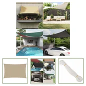 Parasole ogrodowe - The Living Store Prostokątny żagiel ogrodowy - tkanina Oxford - 2 -5x5 m - beżowy - Żagiel Ogrodowy - miniaturka - grafika 1