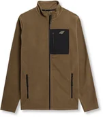 Bluzy męskie - Polar męski bez kaptura 4F AW23TFLEM123 - brązowy S - miniaturka - grafika 1