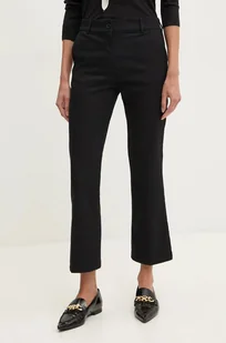 Sisley spodnie damskie kolor czarny proste high waist 45G2LE02X - Spodnie damskie - miniaturka - grafika 1