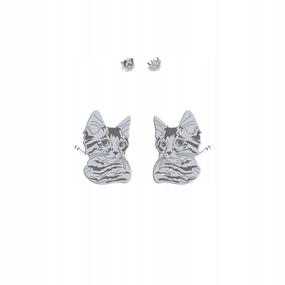 Kolczyki Srebrne Kot Syberyjski 925 Biżuteria Prezent DEDYKACJA GRATIS