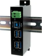 Akcesoria do komputerów stacjonarnych - Exsys EXSYS EX-1504HMS 4-portowy metalowy HUB USB 3.2 Gen1 z ochroną przeciwprzepięciową EDS 15KV - miniaturka - grafika 1