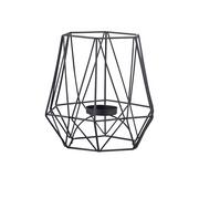 Świeczniki - Świecznik metalowy ALTOM DESIGN, geometryczny, czarny, 13x13x15 cm - miniaturka - grafika 1