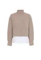 Swetry damskie - BLUZA DAMSKA SWETER r. 40 L ANOU ANOU SALMON PINK BEŻOWY - miniaturka - grafika 1