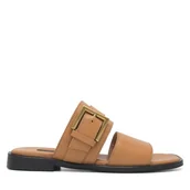 Klapki i japonki damskie - Klapki Gino Rossi NICOLA-23731 Brązowy - miniaturka - grafika 1