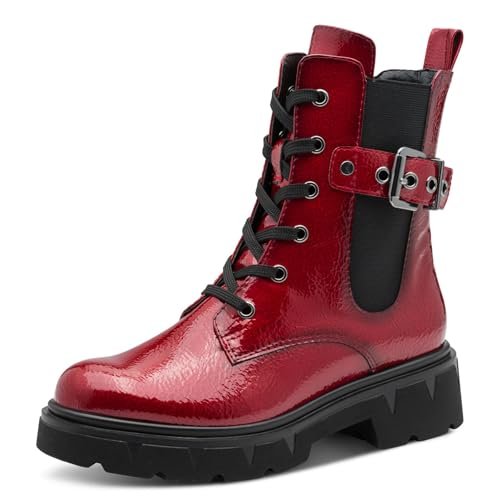 Marco Tozzi Damskie 2-25249-45 modne kozaki, DK.RED PAT, 38 EU, Dk Red Pat, 38 EU