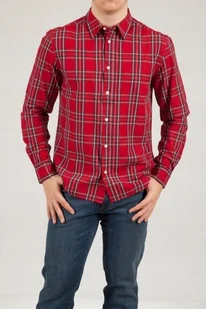 Wrangler Ls 1Pkt Męska Koszula W Paski Długi Rękaw Shirt Red W5A14Mx47-L - Koszule męskie - miniaturka - grafika 1