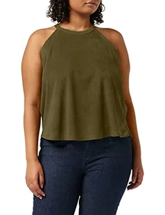 Urban Classics Top damski top peached rib wiązany na szyi top sportowy top, zielony (Olive 00176), XS - Koszulki i topy damskie - miniaturka - grafika 1
