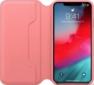 Etui i futerały do telefonów - Etui do Apple iPhone XS Max, kolor Zgaszony Róż - Leather Folio Case - miniaturka - grafika 1