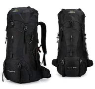 Plecaki - Sportowy kempingowy plecak turystyczny duży trekking 70l Czarny (I008) - miniaturka - grafika 1