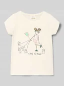 Koszulki dla dziewczynek - t-shirt o kroju regular fit z czystej bawełny - miniaturka - grafika 1