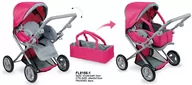 Zabawy w naśladowanie dorosłych - Wózek Różowy 2w1 - miniaturka - grafika 1