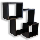 Lampy sufitowe - QAZQA Przemysłowa lampa wisząca czarna z drewnem 5-punktowa - Półka - miniaturka - grafika 1