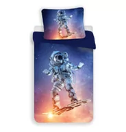 Pościel - Jerry Fabrics Pościel z mikrofibry 140x200 Astronauta niebieska kolorowa poszewka 70x90 - miniaturka - grafika 1