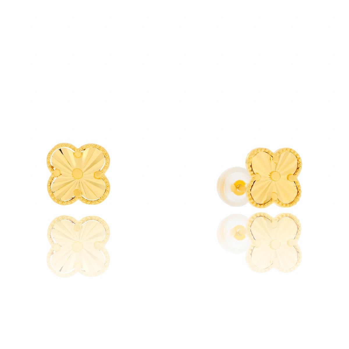 Srebrne pozłacane kolczyki koniczyna marokańska pr. 925