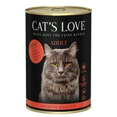 Mokra karma dla kotów - CAT'S LOVE mokra karma dla kota Adult Woł. pur 12x400 g - miniaturka - grafika 1