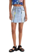 Spódnice - Spódnica damska Desigual Tamara jeansowa mini-XS - miniaturka - grafika 1
