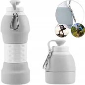 Shakery i bidony sportowe - Butelka bidon silikonowy składany z ustnikiem Sportowy na siłownię w góry - miniaturka - grafika 1