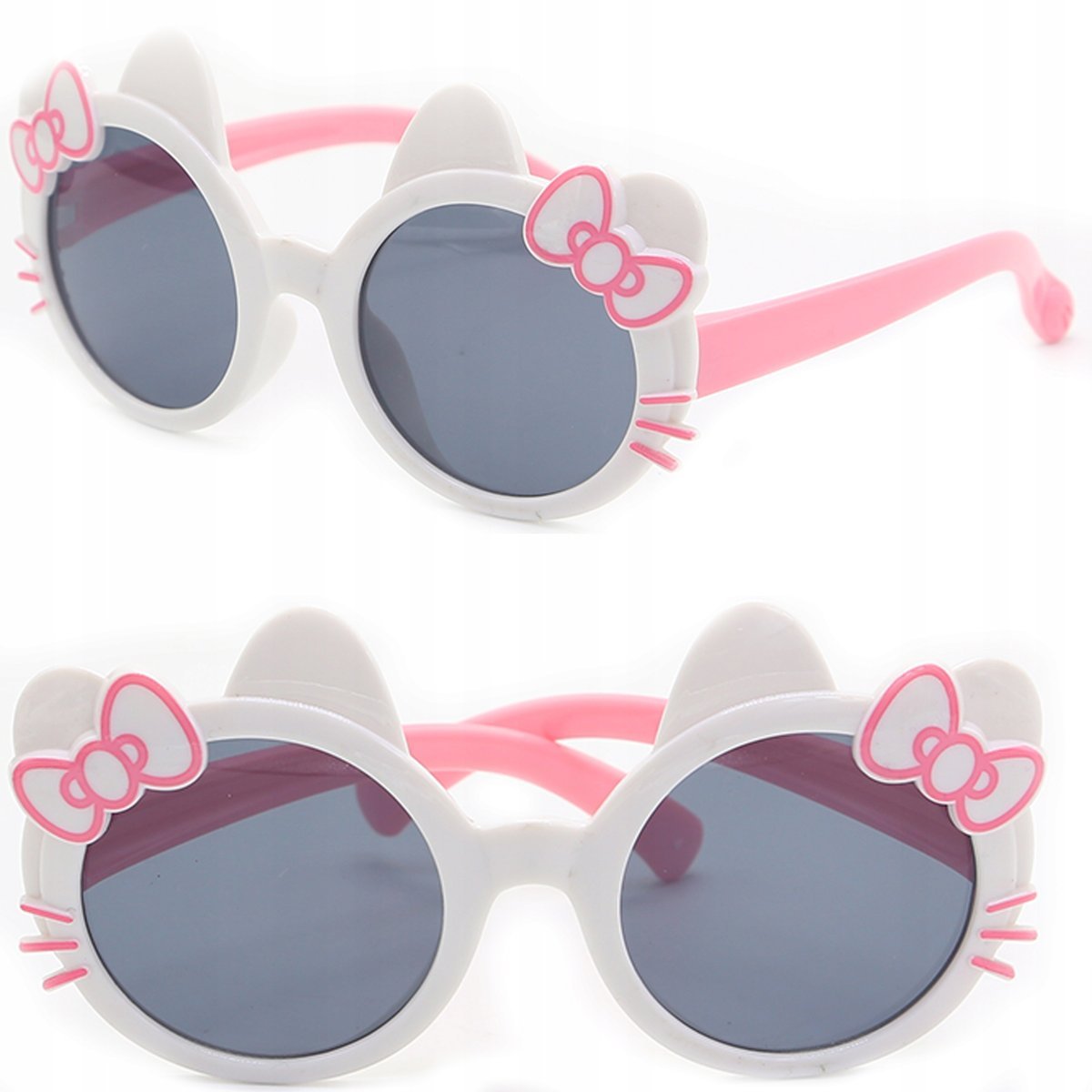 Okulary dla Dzieci Przeciwsłoneczne Ochronne UV400 Kotki Różowe Dziewczynka