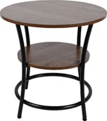 Ławy i stoliki kawowe - Stolik kawowy okrągły loft fi 56x55cm orzech - miniaturka - grafika 1