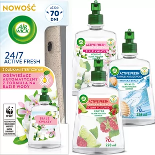 AIR WICK Automatyczny odświeżacz powietrza z wkładem Air Wick 24/7 ACTIVE FRESH o zapachu białych kwiatów 228 ml - Odświeżacze powietrza - miniaturka - grafika 1