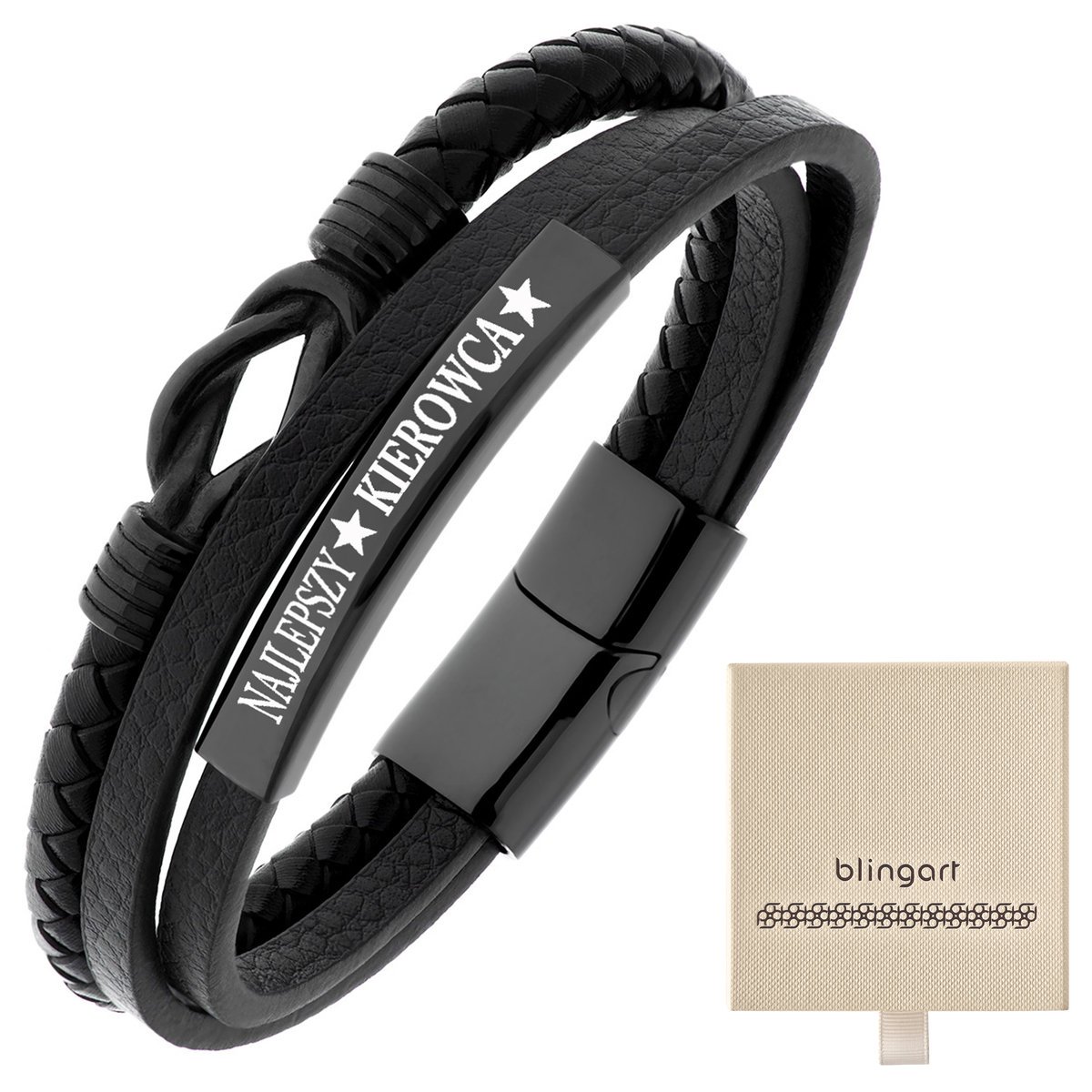 Bransoletka z GRAWEREM męska / damska STAL węzeł C