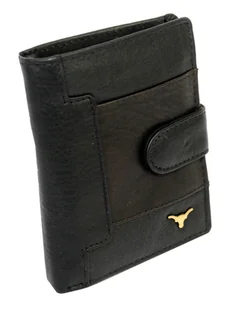 Portfel Męski Skórzany ANDREAS Skóra Licowa Mały Pionowy Z Zapięciem CZARNY RFID HK 5131B ML 9,5 x 11,5 x 2,5 [cm] - Portfele - miniaturka - grafika 2