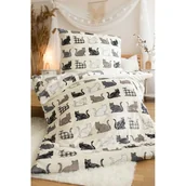 Pościel - Czarno-beżowa pościel jednoosobowa z mikropluszu 140x200 cm – Jerry Fabrics - miniaturka - grafika 1