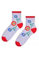 Skarpetki damskie - Bezszwowe damskie skarpetki w łowicki motyw Art. 118 - miniaturka - grafika 1