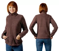 Bluzy damskie - Bluza Polarowa Damska Ciepła POLAR MAX02 XL brąz - miniaturka - grafika 1
