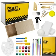 Masy plastyczne - DIY KREATYWNY ZESTAW DLA DZIECI XXL GLINA BIAŁA NARZĘDZIA DO MODELOWANIA - miniaturka - grafika 1