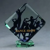 Gadżety dla kibiców - Trofeum szklane z nadrukiem kolorowym LuxorJet i etui - miniaturka - grafika 1